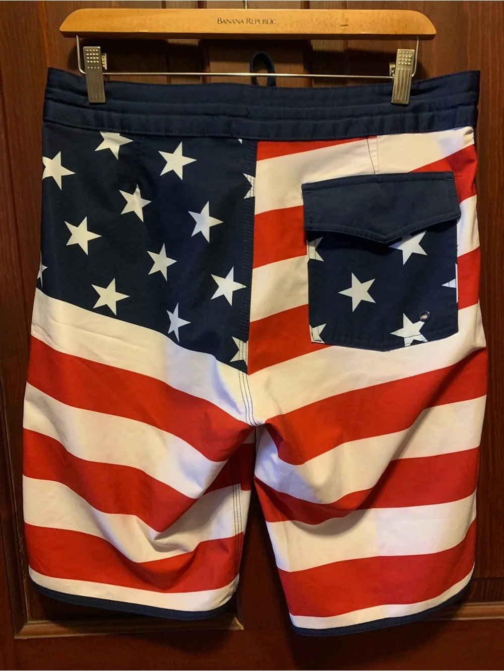 Old Navy Men's American Flag Board Shorts - Red, White & Blue (30”)